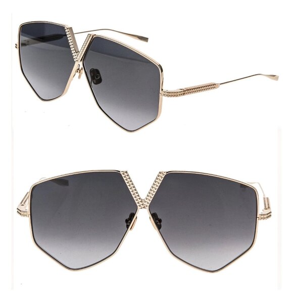 VALENTINO V HEXAGON VLS115 Gold Titanium Gray Mask VLS 115A Rock Stud Sunglasses main image 10